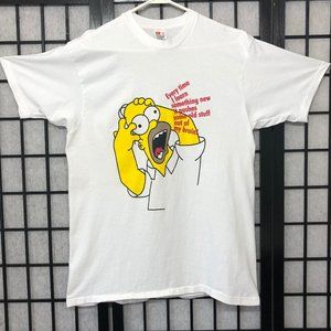 90's Vintage Homer Simpson T shirt Tee Large white Single Stitch Every time PP